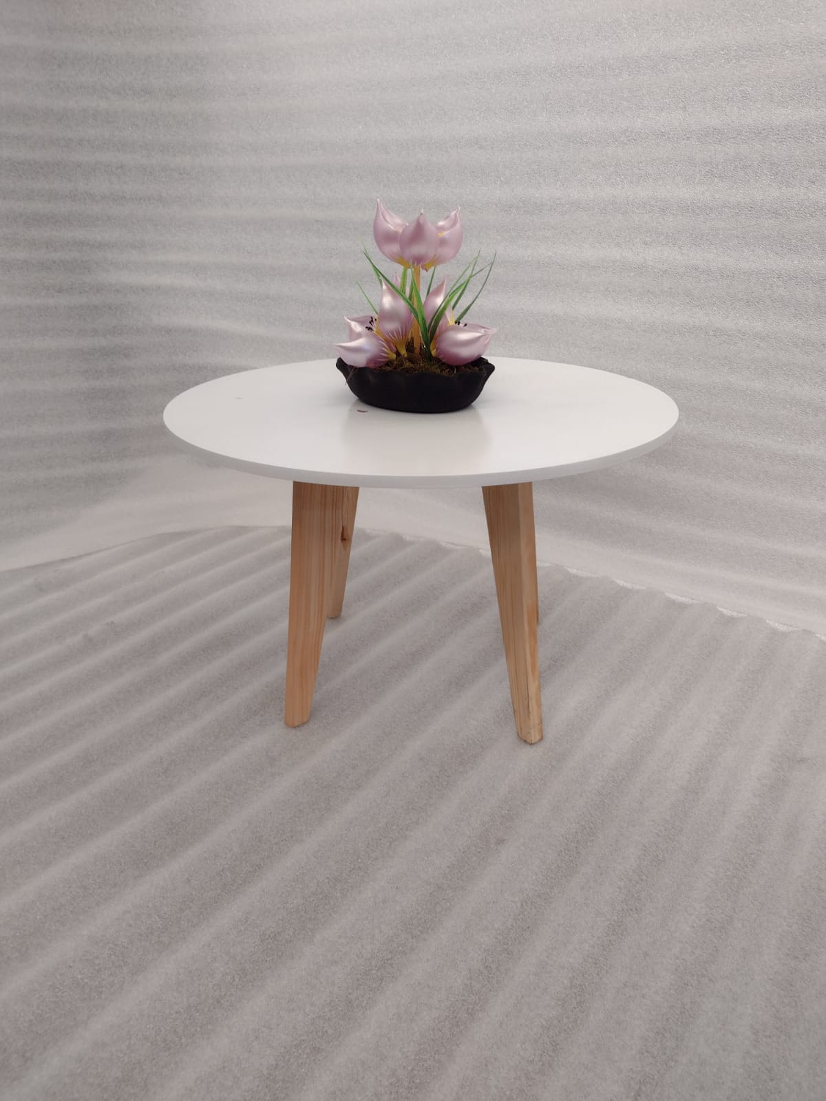 MESA DE CENTRO ESTILO NORDICO BLANCO