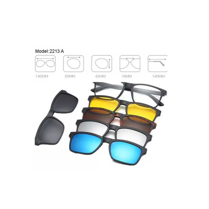 Lentes Oftálmicos 5 Micas Intercambiables 2218a Magneticos.