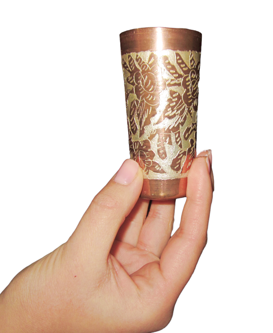  Vaso Tequilero De Cobre Bañado En Plata Hecho Artesanalmente 