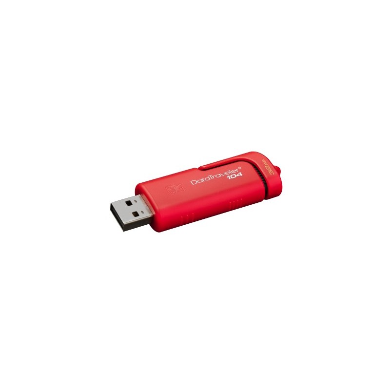 Memoria USB Kingston DataTraveler 104, 32GB, USB 2.0, Rojo