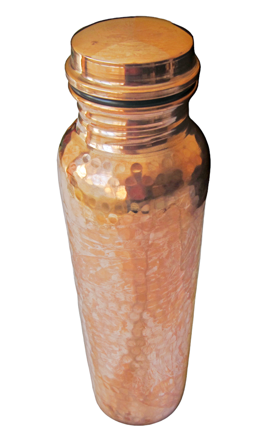 Botella De Agua Fitness De Cobre Martillado Artesanal