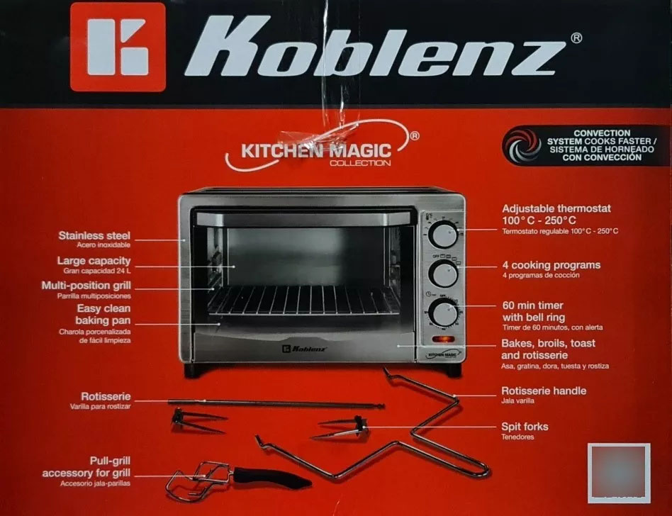 Horno De Mesa Eléctrico Koblenz Con Rosticero Hkm-1500r