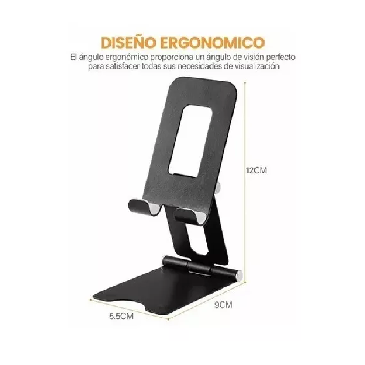 Soporte Base Plegable Para Celular Slim Holder De Escritorio Negro