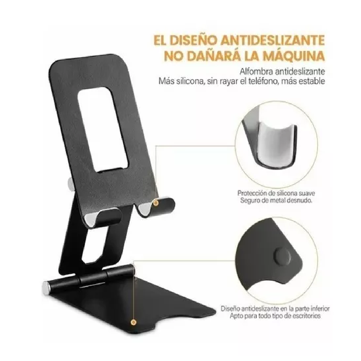 Soporte Base Plegable Para Celular Slim Holder De Escritorio Negro