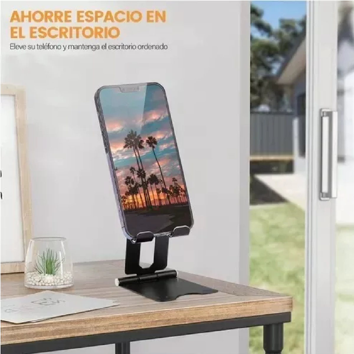 Soporte Base Plegable Para Celular Slim Holder De Escritorio Negro