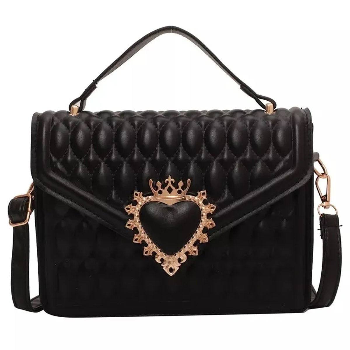 Bolsa de Dama de Lujo Adornada Elegante Color Negro Crossbody