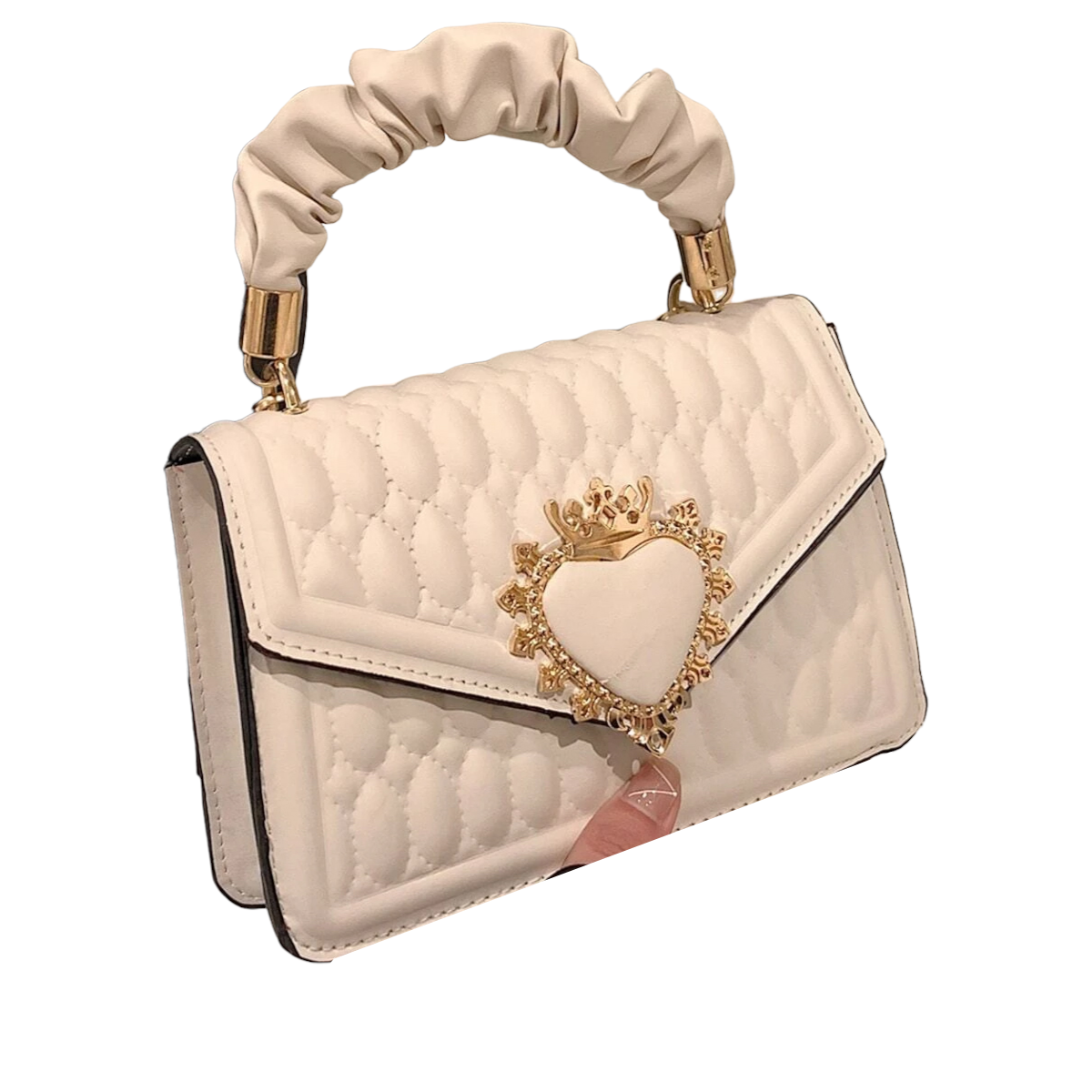 Bolsa de Dama de Lujo Adornada Elegante Color Blanco Crossbody 