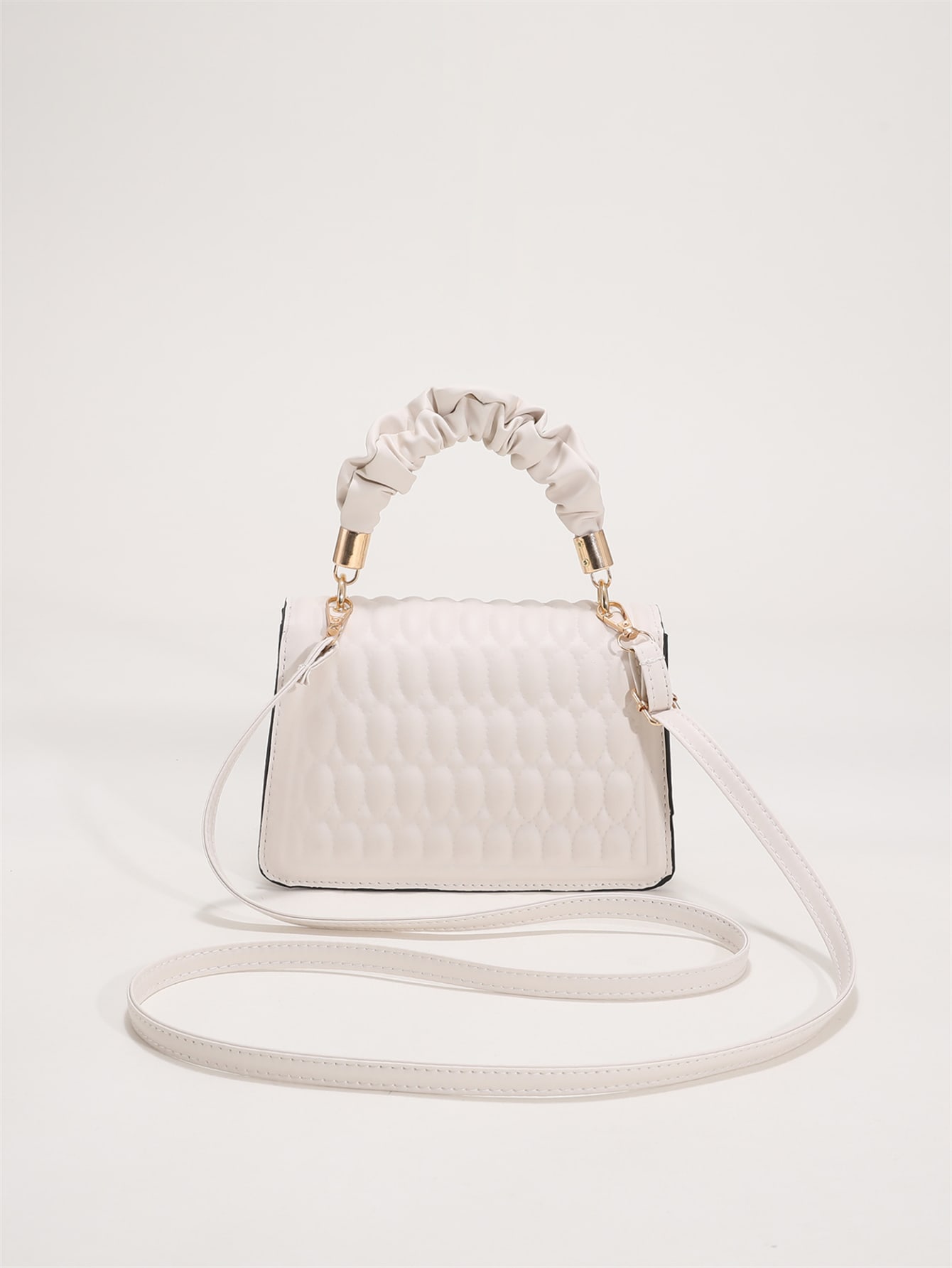 Bolsa de Dama de Lujo Adornada Elegante Color Blanco Crossbody 
