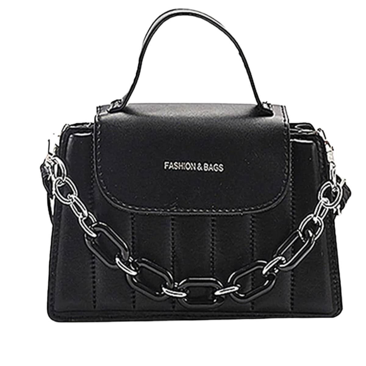 Bolso de Dama Casual Con Cadena Elegante, Correa Ajustable Color Negro