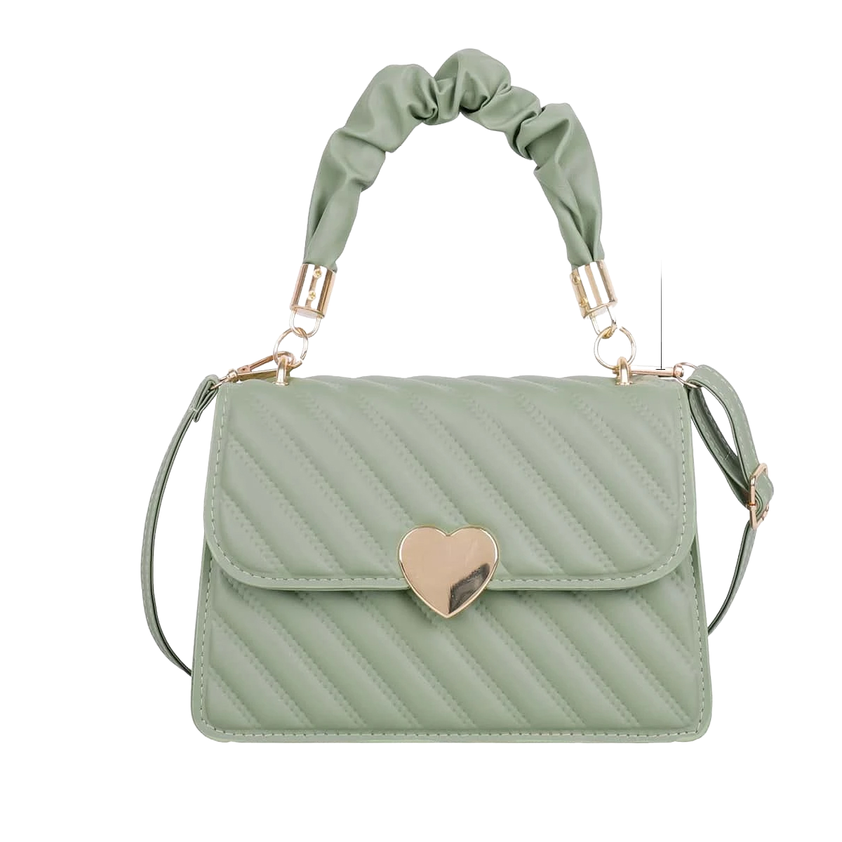 Bolsa de Dama de Mano con Correa Cuadrada Casual Elegante Color Verde Crossbody