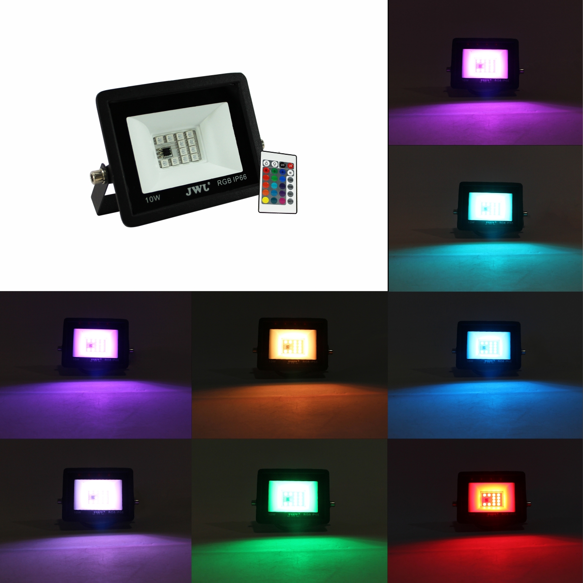 Paquete 2 Reflectores LED JWJ Multicolor 10W JLRE10RGB