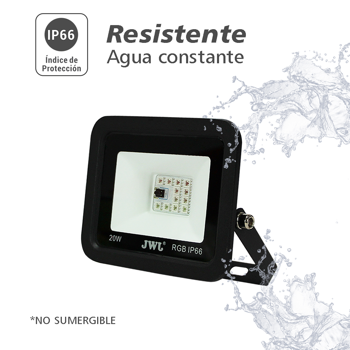 Paquete 2 Reflectores LED JWJ Multicolor 20w JLRE20RGB