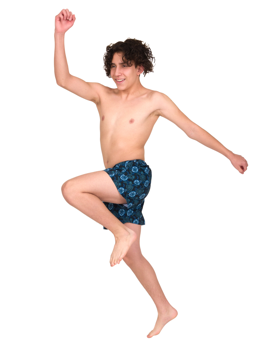 Traje de baño Gym&Swim, Short Estampado para Adolescente 12 - 16 Años, Bañador De Secado Rápido, Ligero Y Cómodo con Licra Interna Y Bolsas Laterales, GALÁPAGOS