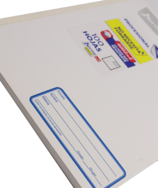 Cuaderno Cosido Profesional Doble Raya 100 Hojas Norma Color Paquete de 6 Cuadernos