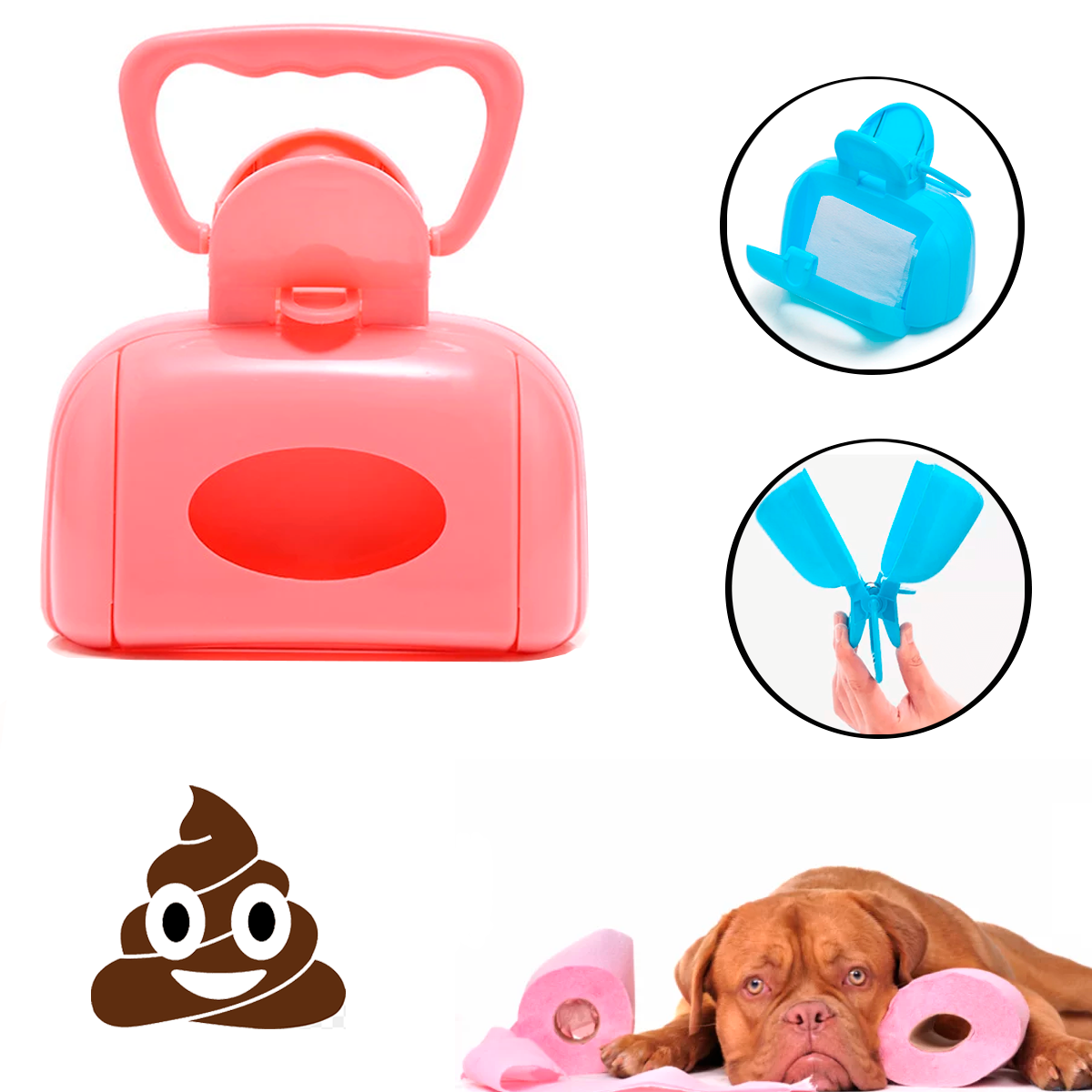 Recogedor Levanta Heces Portátil Mascotas Perros Gatos Ideal Para Paseo Recolector De Heces.