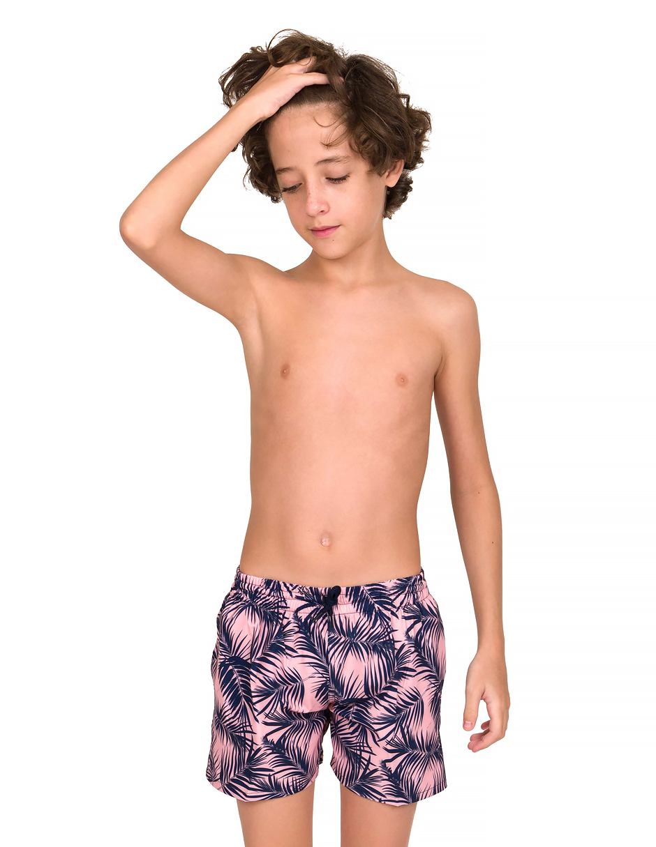 Traje de baño Gym&Swim, Short Estampado para Niño 1 - 10 Años, Bañador De Secado Rápido, Ligero Y Cómodo con Licra Interna Y Bolsas Laterales, PALMAS