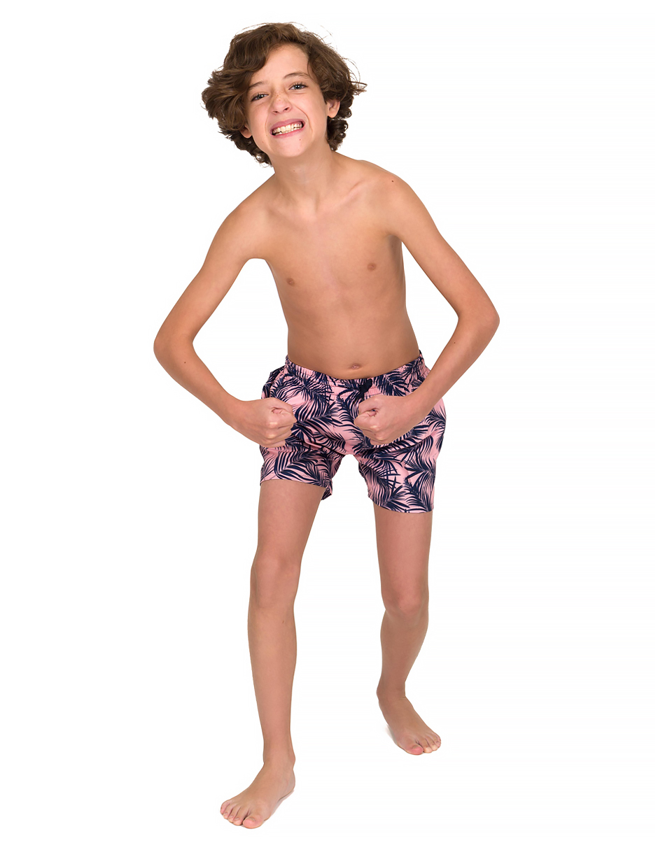Traje de baño Gym&Swim, Short Estampado para Niño 1 - 10 Años, Bañador De Secado Rápido, Ligero Y Cómodo con Licra Interna Y Bolsas Laterales, PALMAS