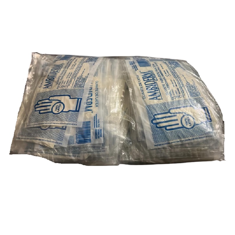 Paquete de 50 guantes de látex estériles AMBIDERM