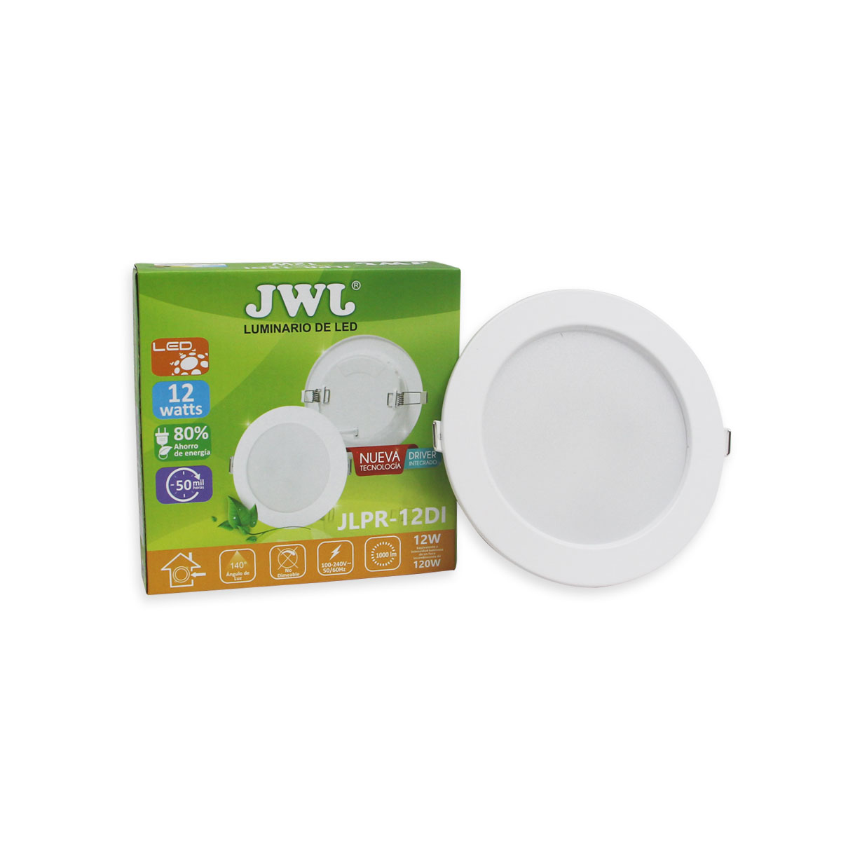 Paquete 10 lamparas LED JWJ empotrables para plafón 12w luz blanca JLPR12DI