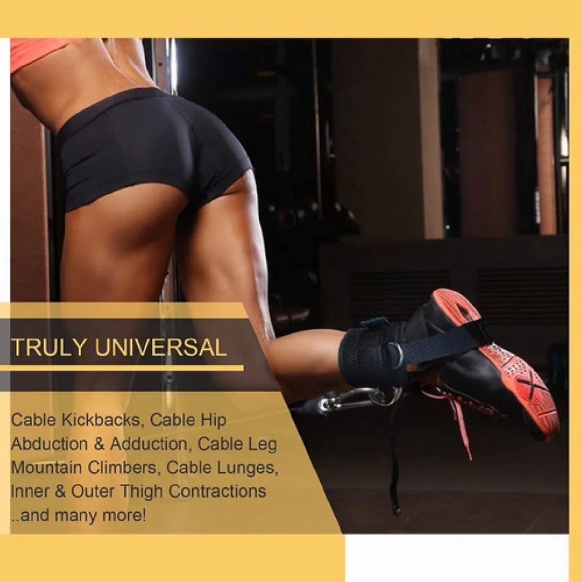 Par  de Grilletes Para Tobillo Con Talonera Negro