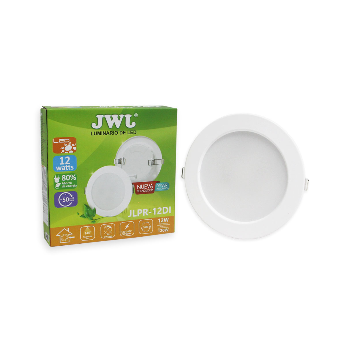Paquete 10 lamparas LED JWJ empotrables para plafón 12w luz cálidas JLPR12DI 