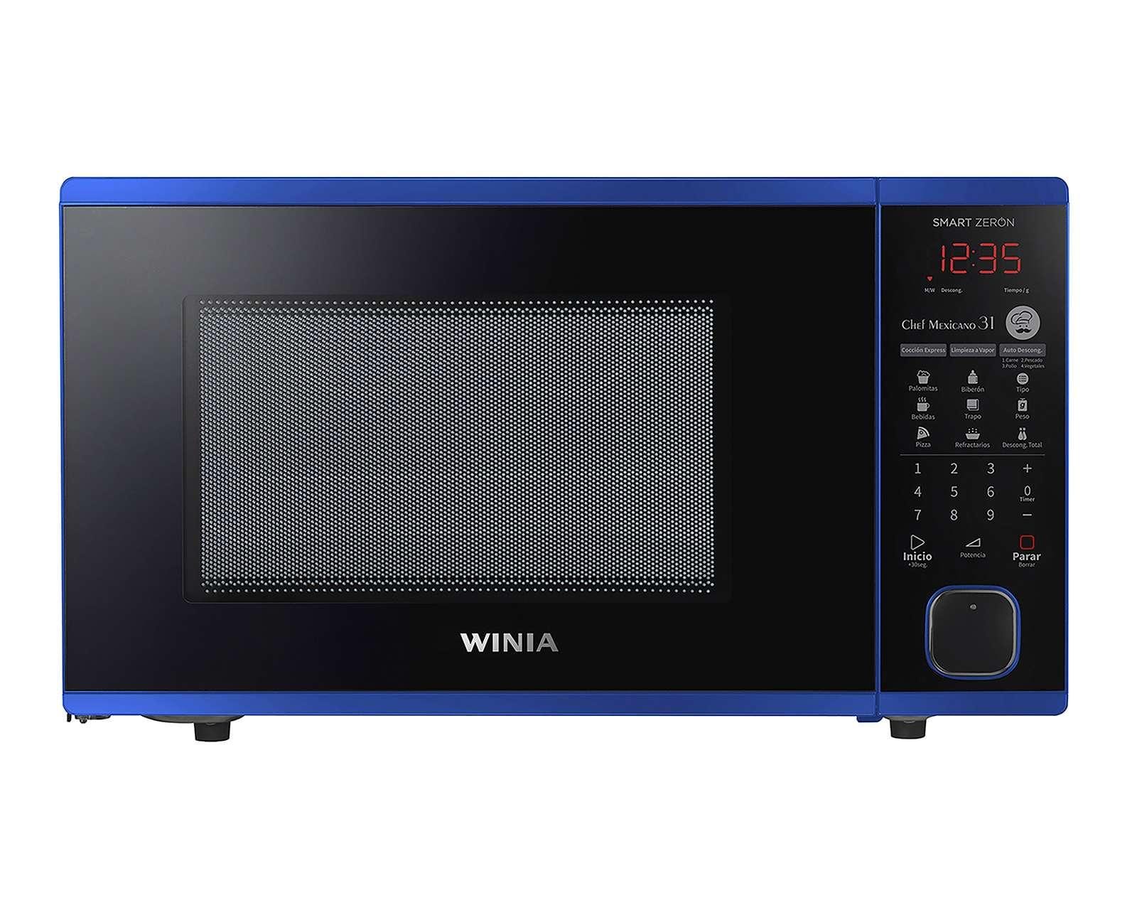 Horno microondas 1.1p3 abierto boton azul winia