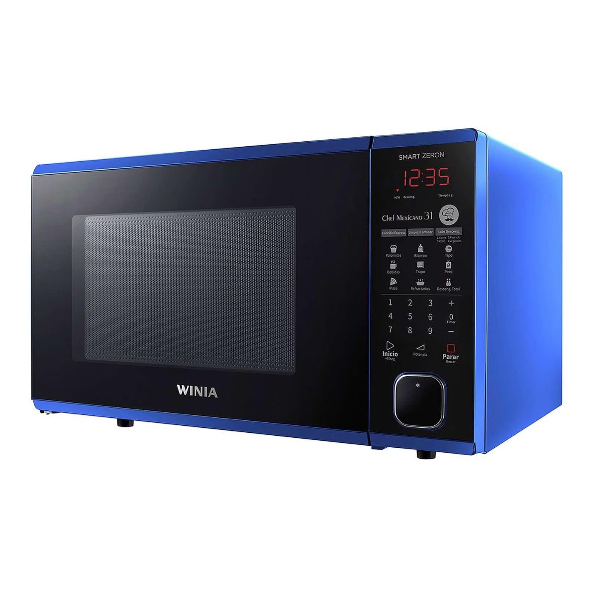 Horno microondas 1.1p3 abierto boton azul winia