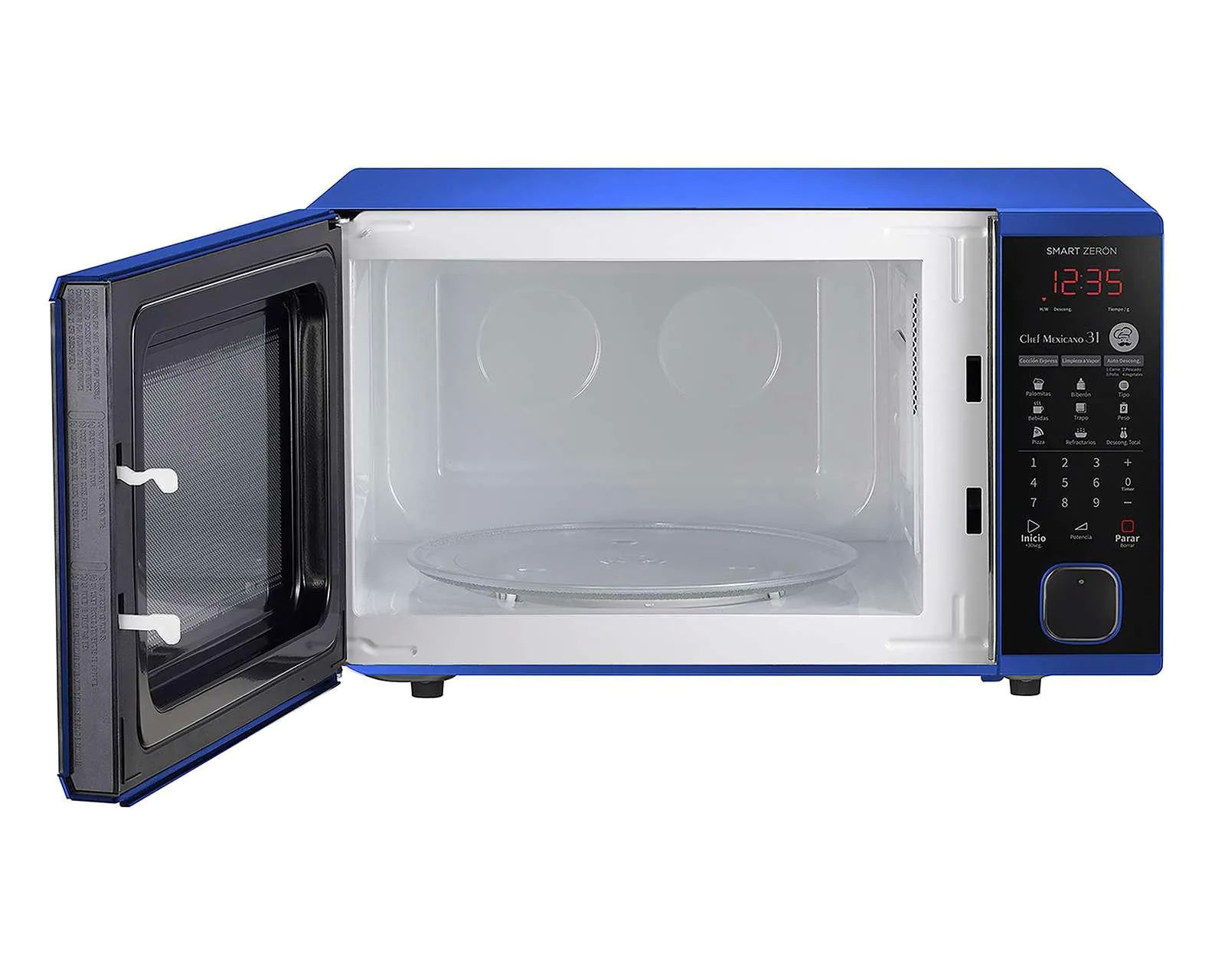 Horno microondas 1.1p3 abierto boton azul winia