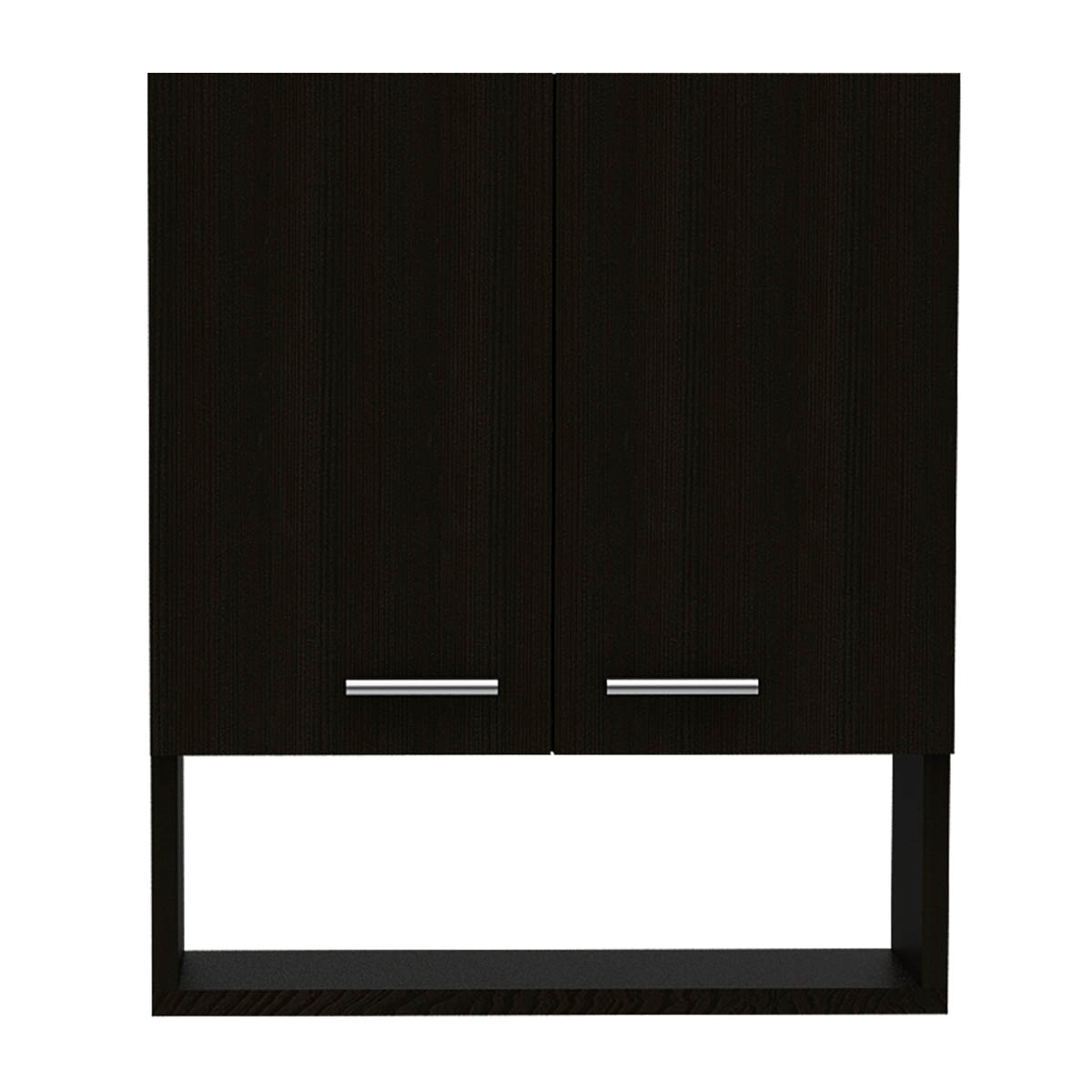 Gabinete organizador armable para baño con entrepaños y puertas Deko color chocolate 