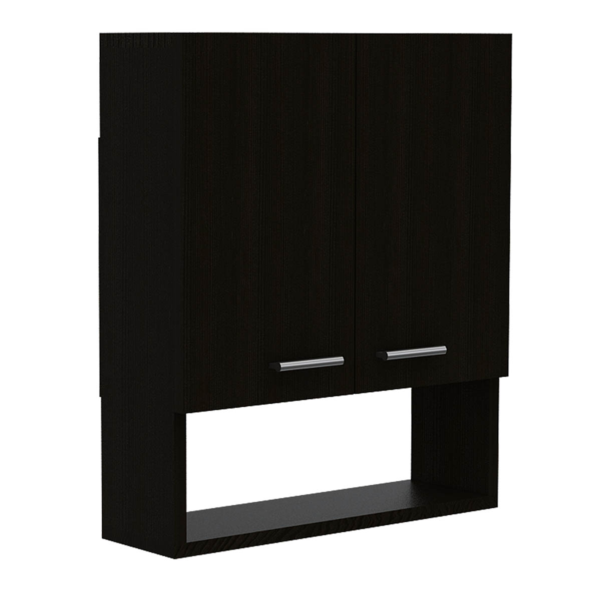 Gabinete organizador armable para baño con entrepaños y puertas Deko color chocolate 