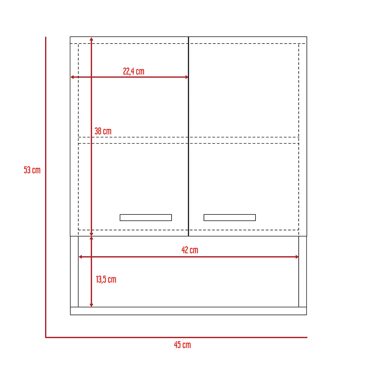 Gabinete organizador armable para baño con entrepaños y puertas Deko color chocolate 