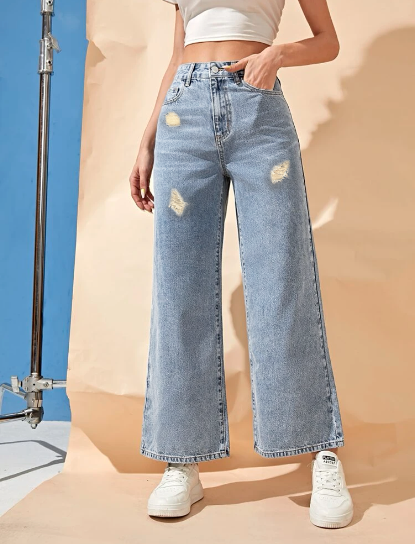 jeans anchos outfit mom jeans mujer