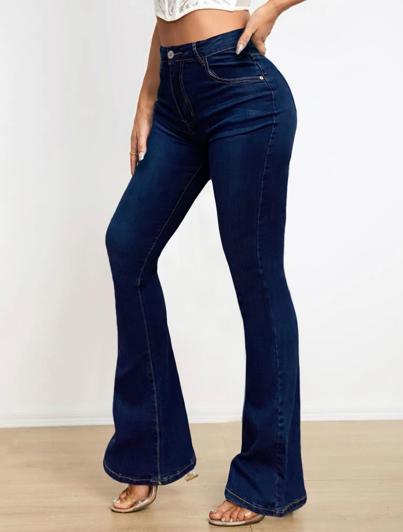 Pantalones Mujer Acampanado Mezclilla Jeans Dama Colombiano