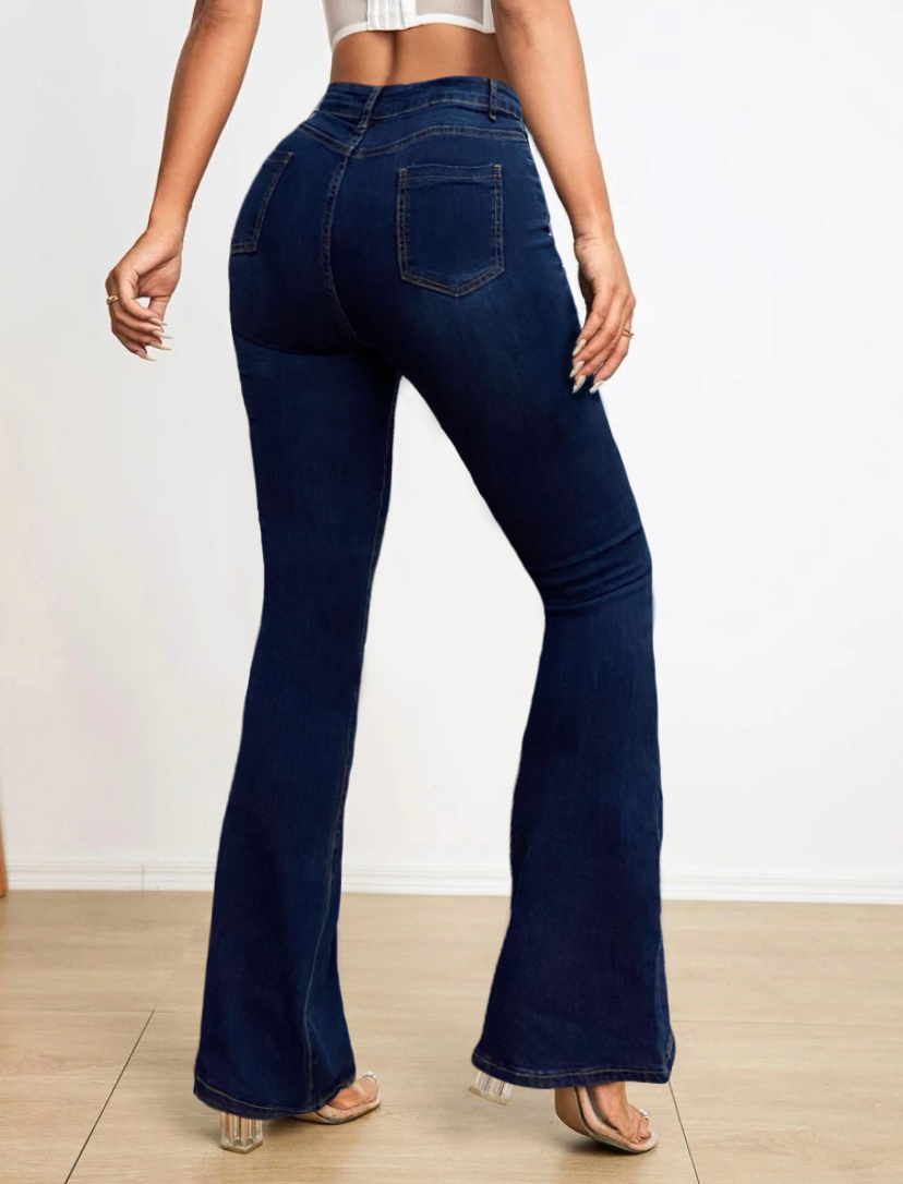 Pantalones Mujer Acampanado Mezclilla Jeans Dama Colombiano