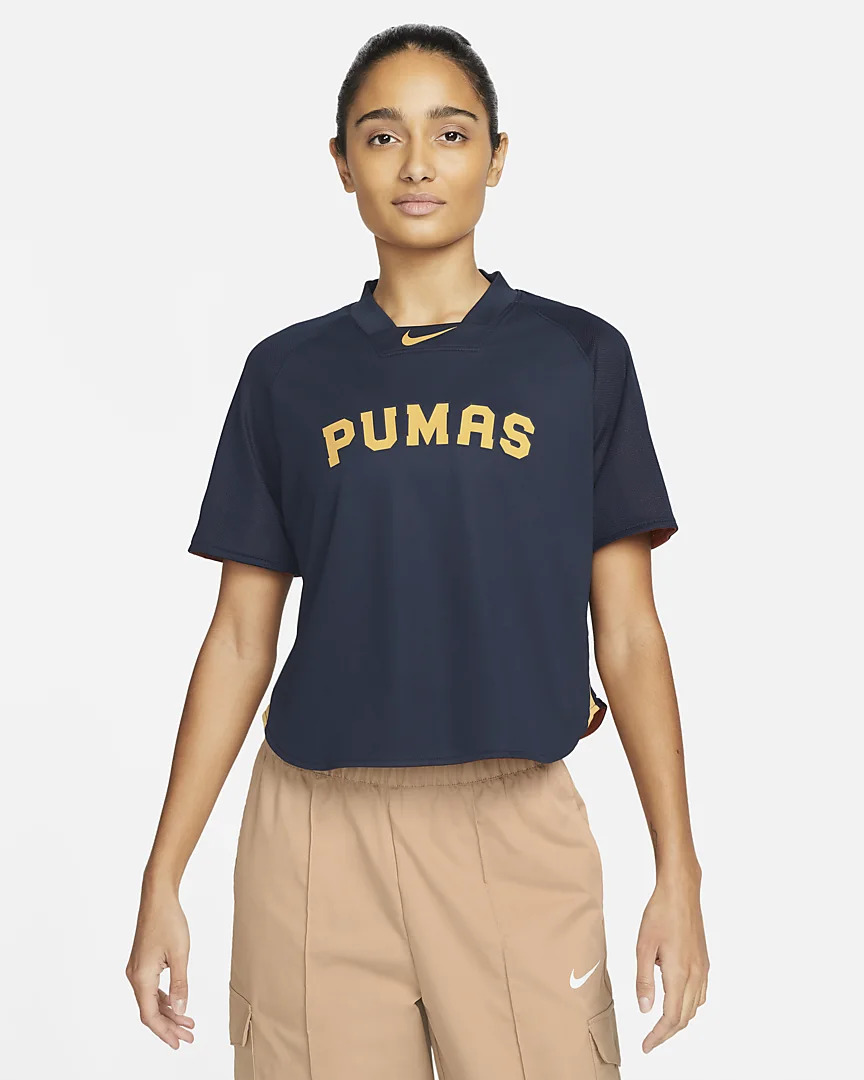 Jersey Nike Pumas Mujer Doble Vista - Terracota / Azul y Oro