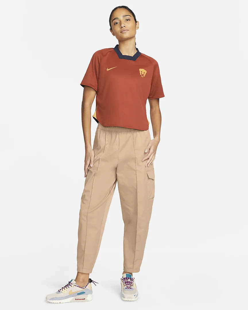 Jersey Nike Pumas Mujer Doble Vista - Terracota / Azul y Oro