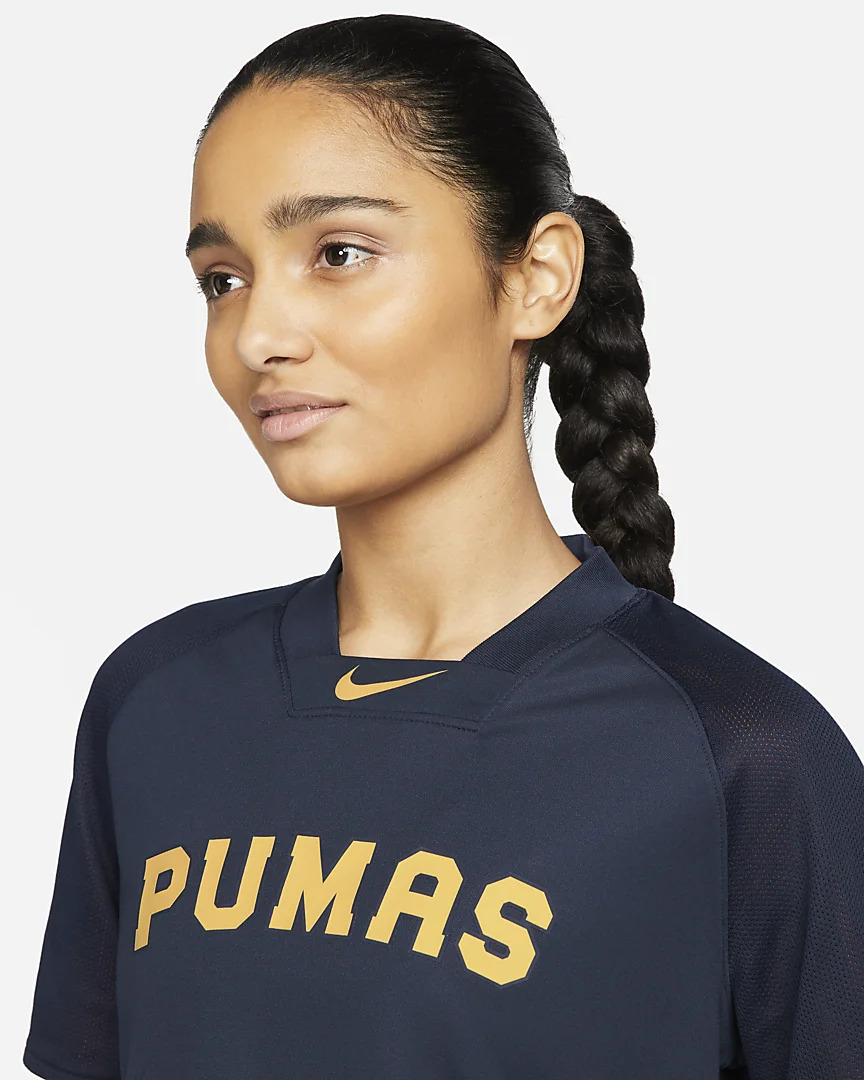 Jersey Nike Pumas Mujer Doble Vista - Terracota / Azul y Oro