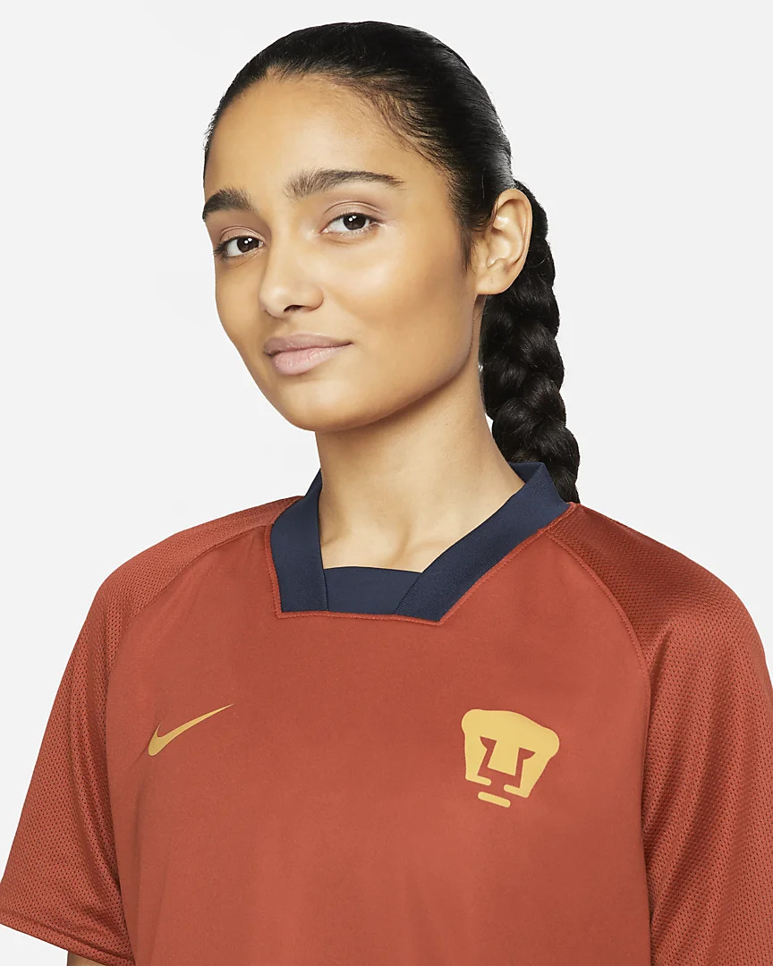 Jersey Nike Pumas Mujer Doble Vista - Terracota / Azul y Oro