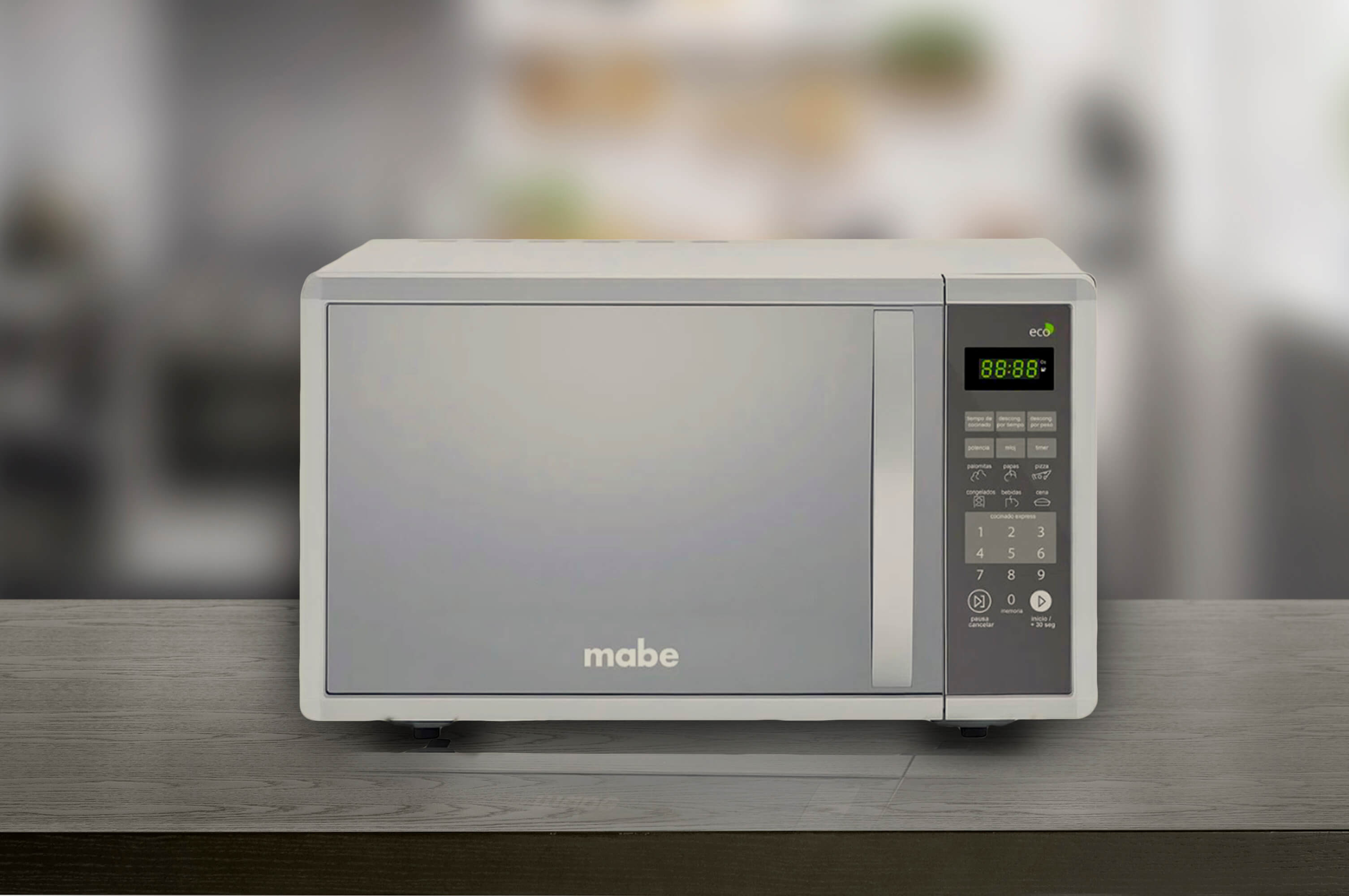 HORNO MICROONDAS 1.4P3 MANIJA ACABADO ESPEJO PLATA MABE