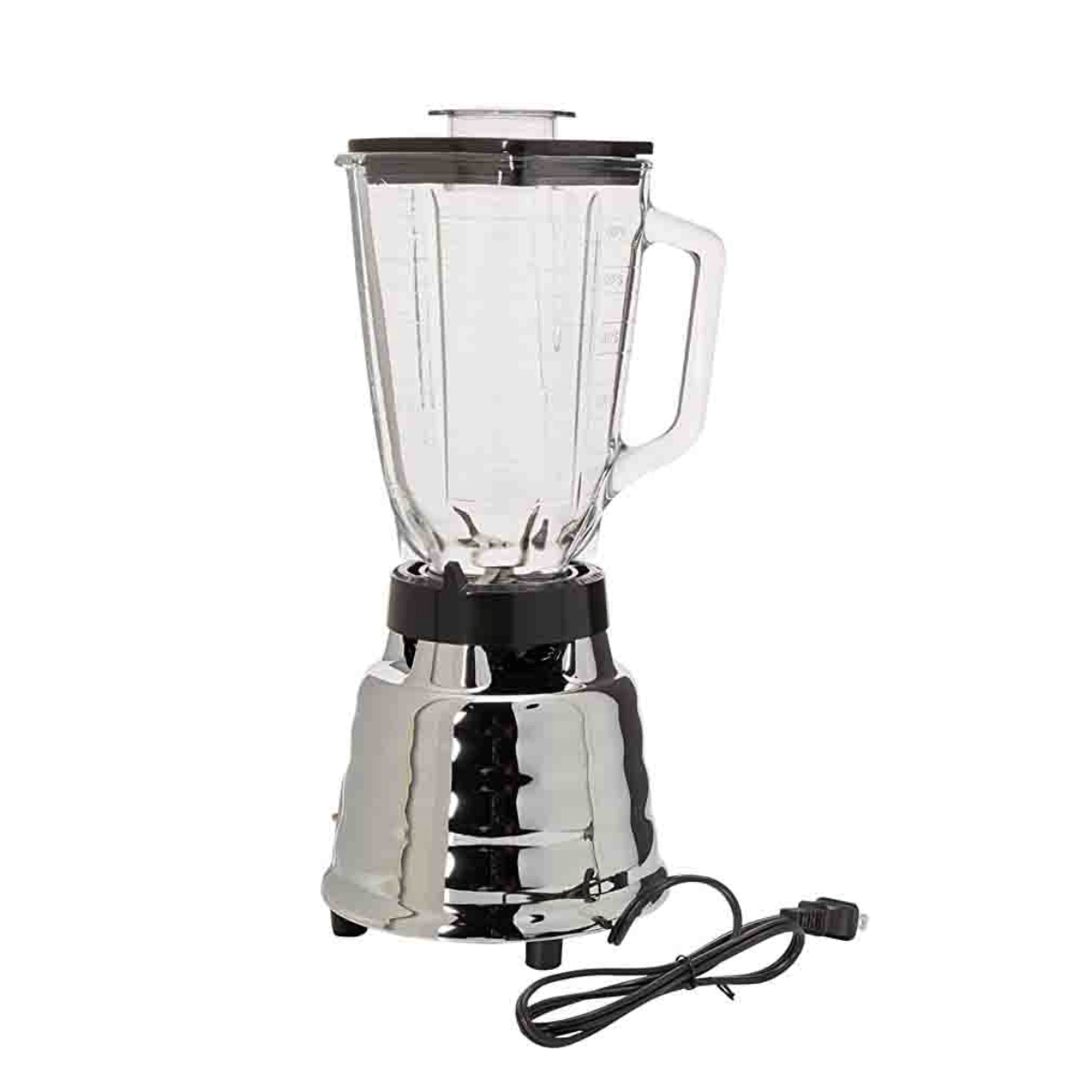 LICUADORA 1VEL 1.25LT VASO VIDRIO CLASICA METAL CROMADO BRILLANTE OSTER