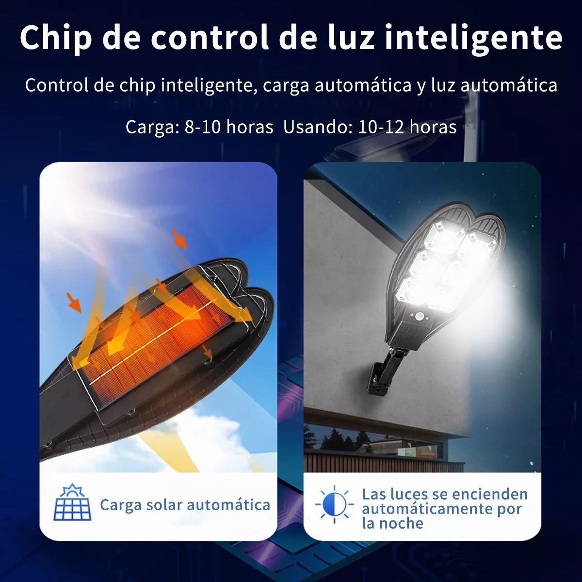 Lámpara Led Solar 1500w De Pared Exteriores Sensor Luz 3modo