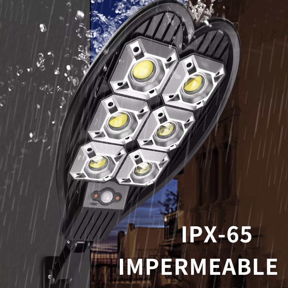 Lámpara Led Solar 1500w De Pared Exteriores Sensor Luz 3modo