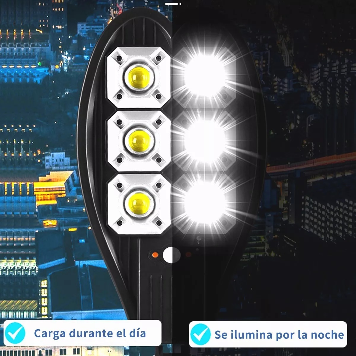 Lámpara Led Solar 1500w De Pared Exteriores Sensor Luz 3modo
