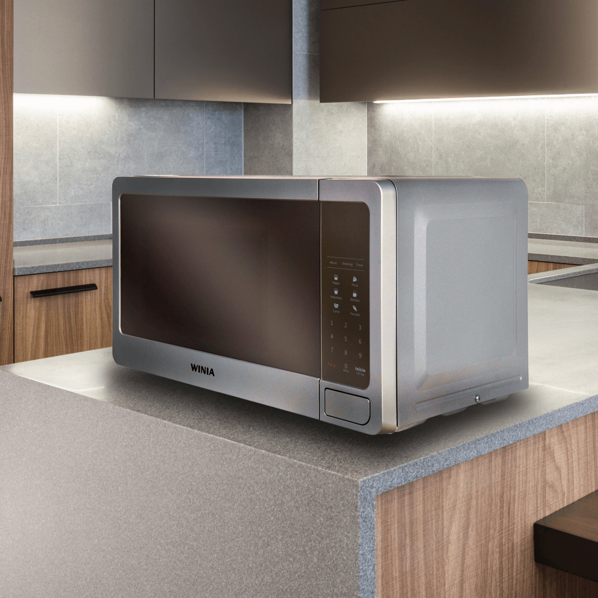 HORNO MICROONDAS 0.7P3 ABRIERTO BOTON SILVER WINIA