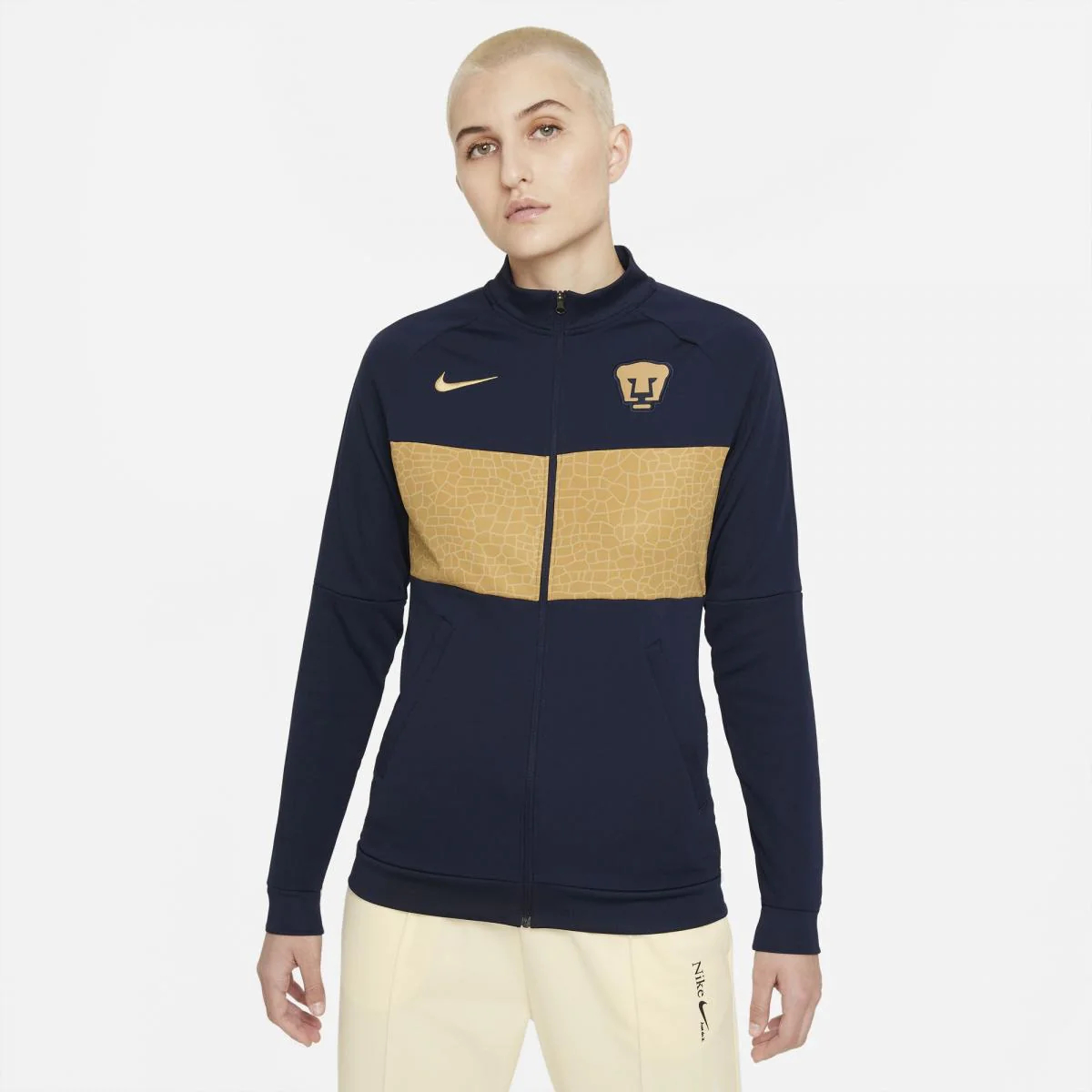 Chamarra Nike Pumas UNAM Franja Cantera para Mujer - Azul y Oro