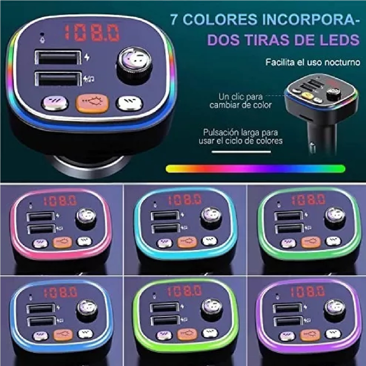 Transmisor Receptor De Audio Adaptador Bluetooth Para Auto
