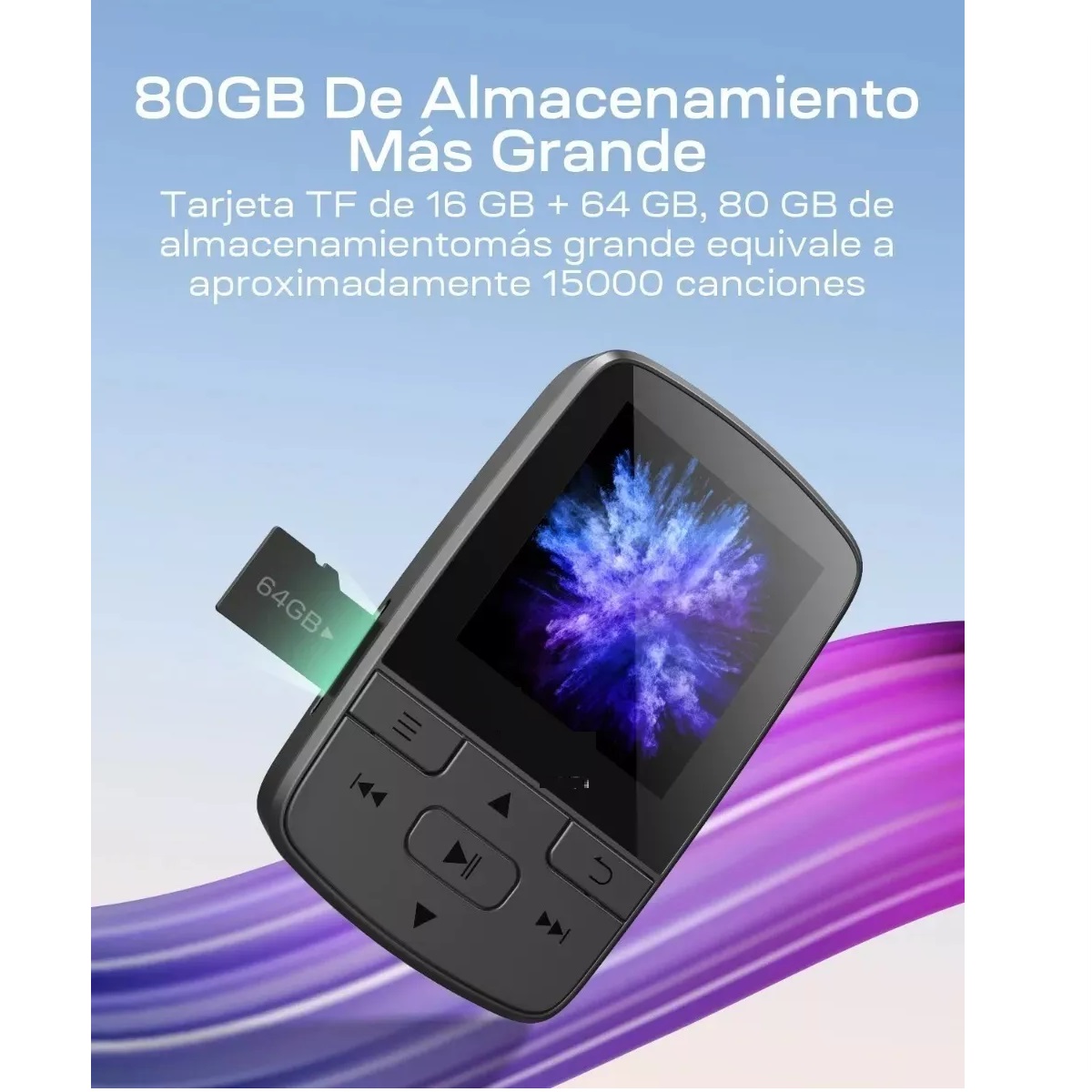 Reproductor Mp3 Portátil 80gb Bluetooth Hifi Con Auriculares