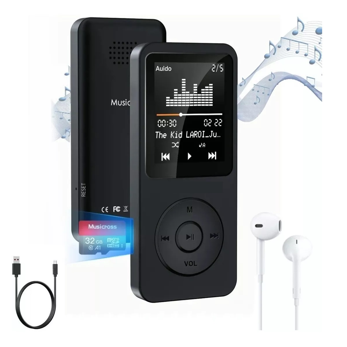 Reproductor De Musica Mp3 Bluetooth Portatil 32g Memoria