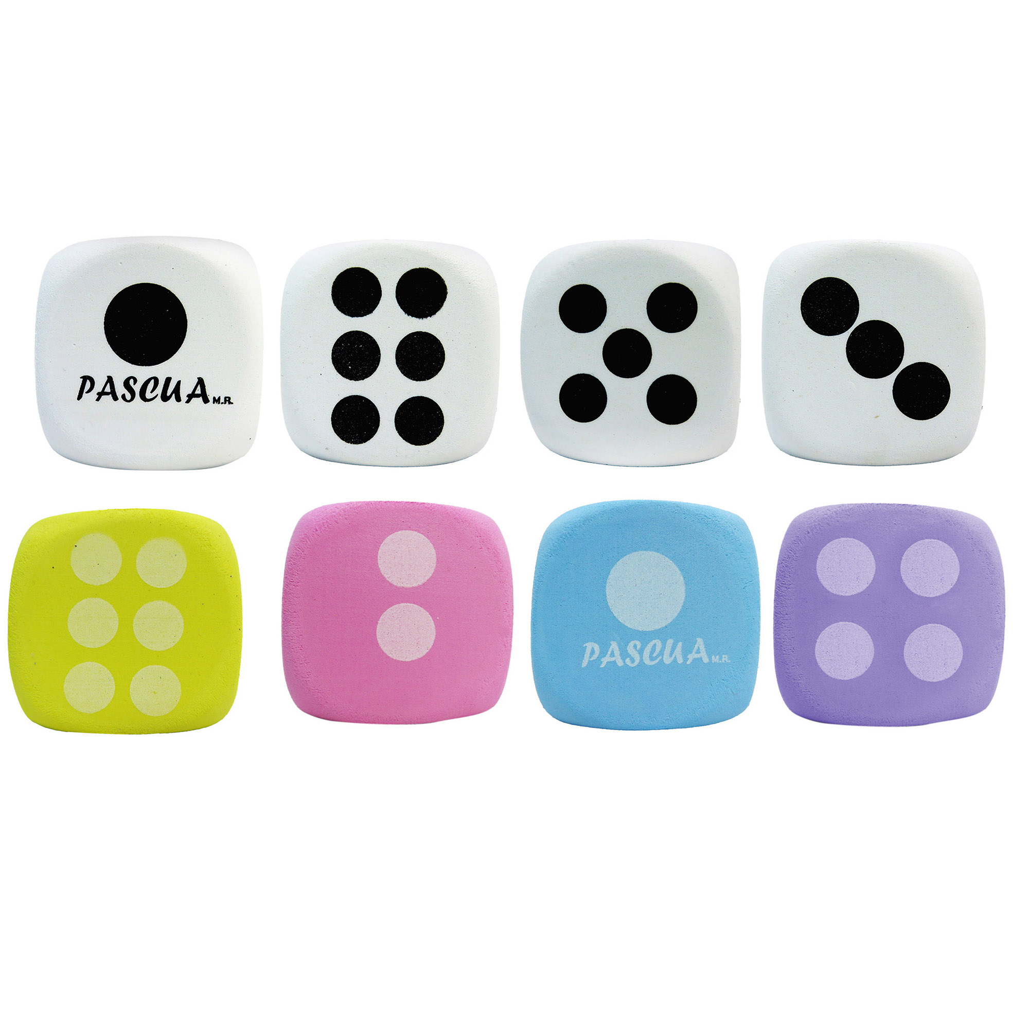 DADOS DE FOAMY 6.5 X 6.5 CMS. 4 DADOS REGALO JUGUETE