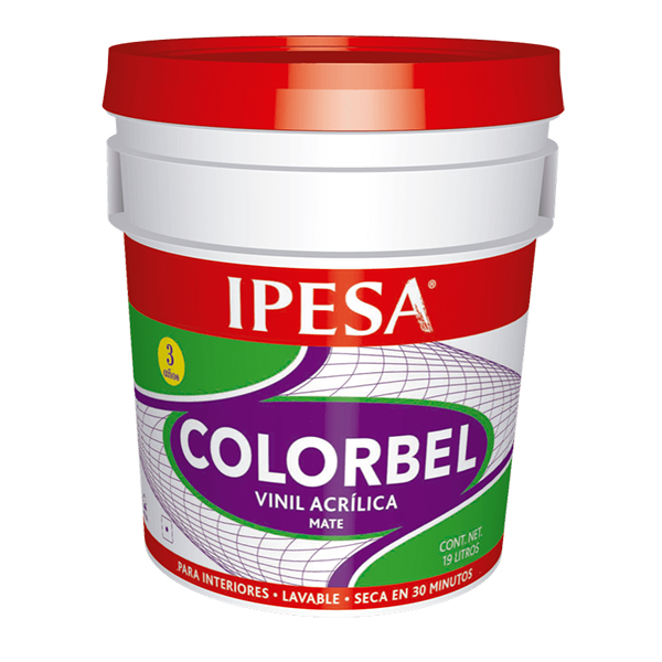 Cubeta 4 Litros Vinilica Colorbel 3 Años Ipesa Interior Lavable